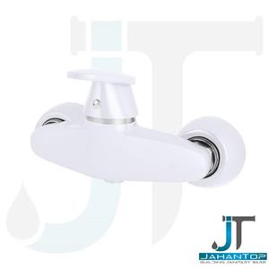 شیر توالت اهرمی سفید کروم آریانا (مدل پردیس)