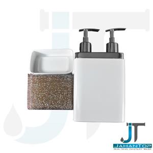 جا مایع و اسکاچ دوقلو سفید کروم اطلس