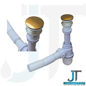سیفون روشویی با زیرآب اتومات استیل طلایی جهانیار