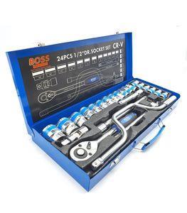 آچار بکس جغجغه ای باس مدل 24PCS-CR-V مجموعه 24 عددی