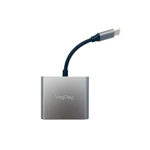 مبدل USB-C به USB-C/HDMI/USB وگیگ مدل V-TC03 Veggieg Type-C To USB 3.0/HDMI/Type-C Adapter V-TC03