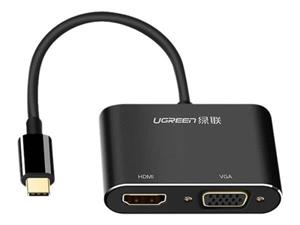 تبدیل تایپ سی به اچ دی ام آی و وی جی آی یوگرین Ugreen MM123 50251 USB-C to HDMI and VGA Converter 