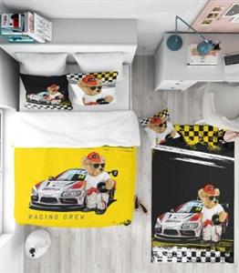 روتختی کودک پسرانه طرح تدی و ماشین مسابقه مدل Racing Crew