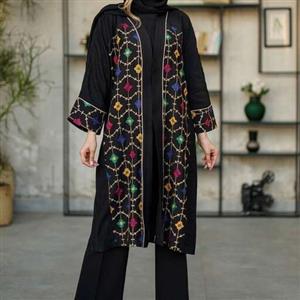 مانتو زنانه ترمه گلدوزی سایزبندی 38 الی 50 جنس نخی تن خور فوق العاده