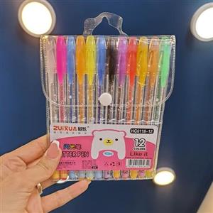 خودکار 12 رنگ اکلیلی طرح دار در بسته بندی شیک