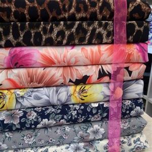 پارچه کرپ حریر طرحدار چاپ دیجیتال