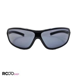 عینک آفتابی ورزشی با فریم مشکی و عدسی یکسره و دودی رنگ مدل SAMPLE113