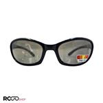 عینک ورزشی پولاریزه با فریم مشکی و دسته فنر دار TORNADO مدل TP506354
