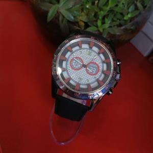 ساعت عقربه ای  مردانه برند والار رنگ  پس زمینه قرمز وسفید