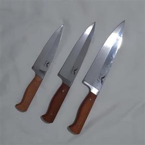 ست چاقوی آشپزخانه  سه عددی (مروتی) استیل فولاد  مناسب آشپزخانه ها