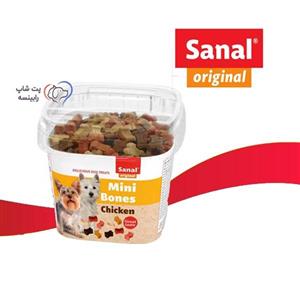 تشویقی نرم کاسه ای سگ سانال با طعم مرغ 100 گرم (مدل استخوان کوچک)