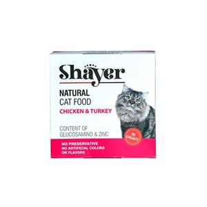 کنسرو گربه شایر طعم مرغ و گوشت مدل نچرال وزن 110 گرم Shayer Natural Cat Food