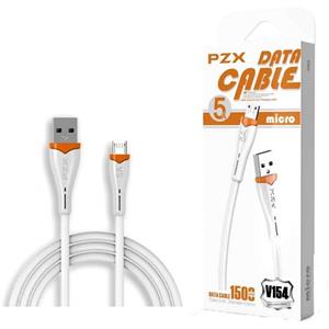 کابل fast شارژ و دیتا - usb به میکرو - 5 آمپر مدل v154 - برند pzx - 12 ماهه
