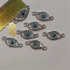 خرجکاردستبندی چشم نظر نقره ای مدل چشم یک عدد