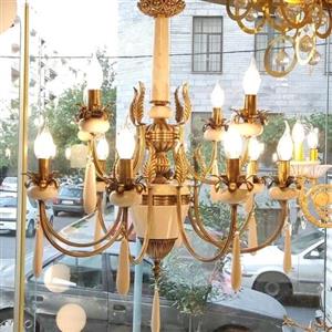 لوستر سنگ و برنز  12شاخه