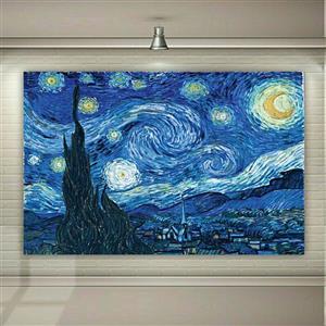 تابلو بوم طرح جهانی و بی نظیر ون گوگ مدل شب پرستاره کد10075