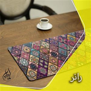 رانر مخمل ایران خاتون در ابعاد 140 در 40 طرح سنتی لیزر شده