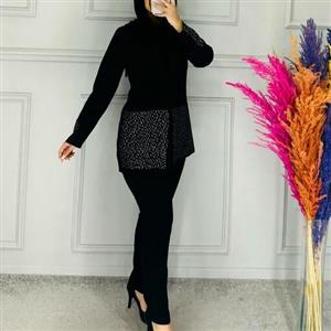 کت شلوار زنانه نگین دار جنس مازراتی درجه یک از سایز 36 تا 48