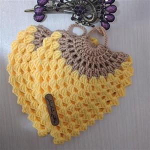 دستگیره  بافتنی  توت فرنگی  رنگ زرد  اندازه متوسط