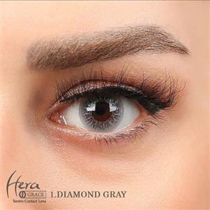 لنز روزانه رنگی هرا گریس  شماره 1  دور دار و رگه دار خاکستری روشن