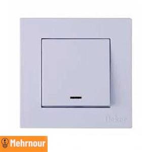 کلید و پریز ایران بکر مدل آسان سفید - نوع نصب توکار - قاب و رویه سفید رنگ - دارای نشان استاندارد ملّی کشور