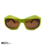 عینک آفتابی فانتزی و پلار PRADA با فریم سبز فسفری و لنز قهوه ای مدل 3346