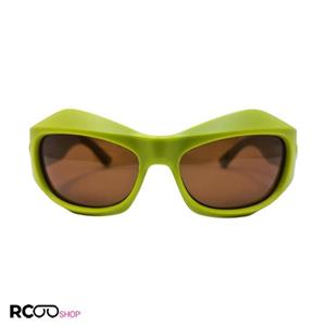 عینک آفتابی فانتزی و پلار PRADA با فریم سبز فسفری و لنز قهوه ای مدل 3346 