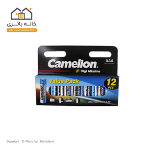 باتری نیم قلمی آلکالاین دیجی  پک 12 عددی Camelion