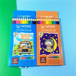 مدادرنگی 12 رنگ مقوایی ووک