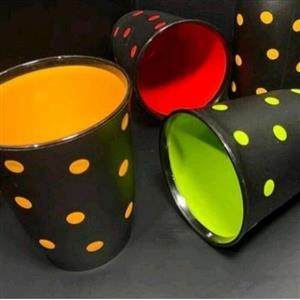 لیوان هایلوکس خالدار  یا توپی دوجداره در سه رنگ زیبا سبز نارنجی قرمز