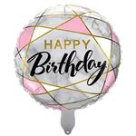 بادکنک فویلی لاکی بالونز مدل happy birthday طرح ماربل کد 1018