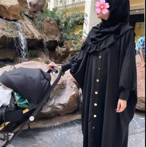 مانتو عبایی دکمه دار شیک