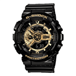 ساعت مچی مردانه کاسیو جی شاک مشکی صفحه طلایی Casio G-Shock GA-110GA Black Golden Screen