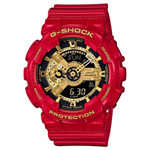 ساعت مچی مردانه کاسیو جی شاک قرمز صفحه طلایی Casio G-Shock GA-110PT Red Golden Screen