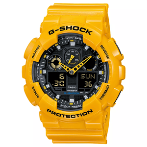 ساعت مچی مردانه کاسیو جی شاک زرد صفحه مشکی Casio G-Shock GA-110TS Yellow Black Screen 