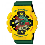 ساعت مچی مردانه کاسیو جی شاک زرد سبز صفحه مشکی Casio G-Shock GA-110AS Yellow Green Black Screen