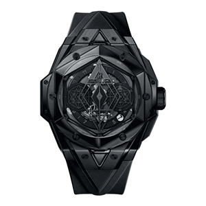 ساعت مچی مردانه هابلوت کهکشانی فول مشکی Hublot Big Bang SANG BLEU II BLACK MAGIC 