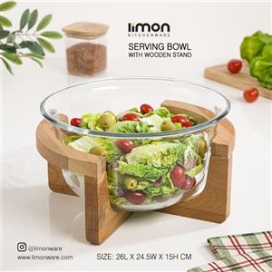 کاسه چوبی پایه دار روستیک