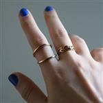 پک انگشتر هانا، طلایی،  سایز  8 و 7، استیل و رنگ ثابت