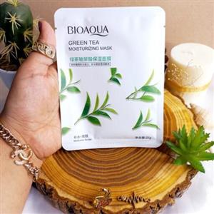 ماسک ورقه ای صورت چای سبز بایوآکوا  محصولات پوست شهرزاد 