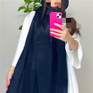 شال ابریشم ساده براق واکسی مشکی