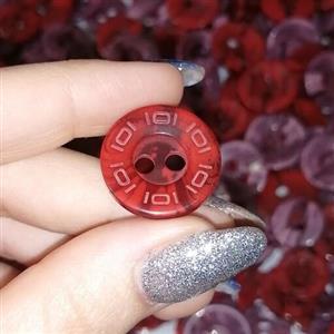 دکمه لباس گرد  دایره قرمز در  سه سایز ،بسته 10 عددی