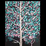 تابلو نقاشی درخت شادی با  رنگ اکریلیک روی بوماز  برند فرانگار  faranegar  بادوام  قابل شستشو