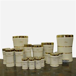 سرویس آشپزخانه کمر باریک 18 پارچه برند یونیک کد 4599 رنگ کرم طلا