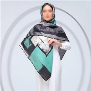 روسری نخ بلفی  بسیار شیک وباکیفیت دور دست دوز سبز قواره بزرگ 140 در8 رنگ