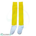 جوراب ورزشی ساق بلند بچه گانه زرد سفید طرح اصلی
