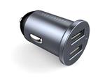 شارژر فندکی  یو اس بی 24 وات 2 پورت پاورولوژی Powerology Dual USB-A Port Mini Car Charger PCCSR001-BK