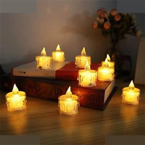 شمع ال ای دی مدل شفاف بسته 6 عددی