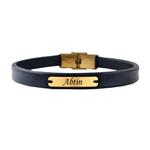 دستبند طلا 18 عیار مردانه لیردا مدل اسم آبتین