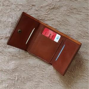 کیف پول جیبی جاکارتی چرم طبیعی دستدوز سه لت